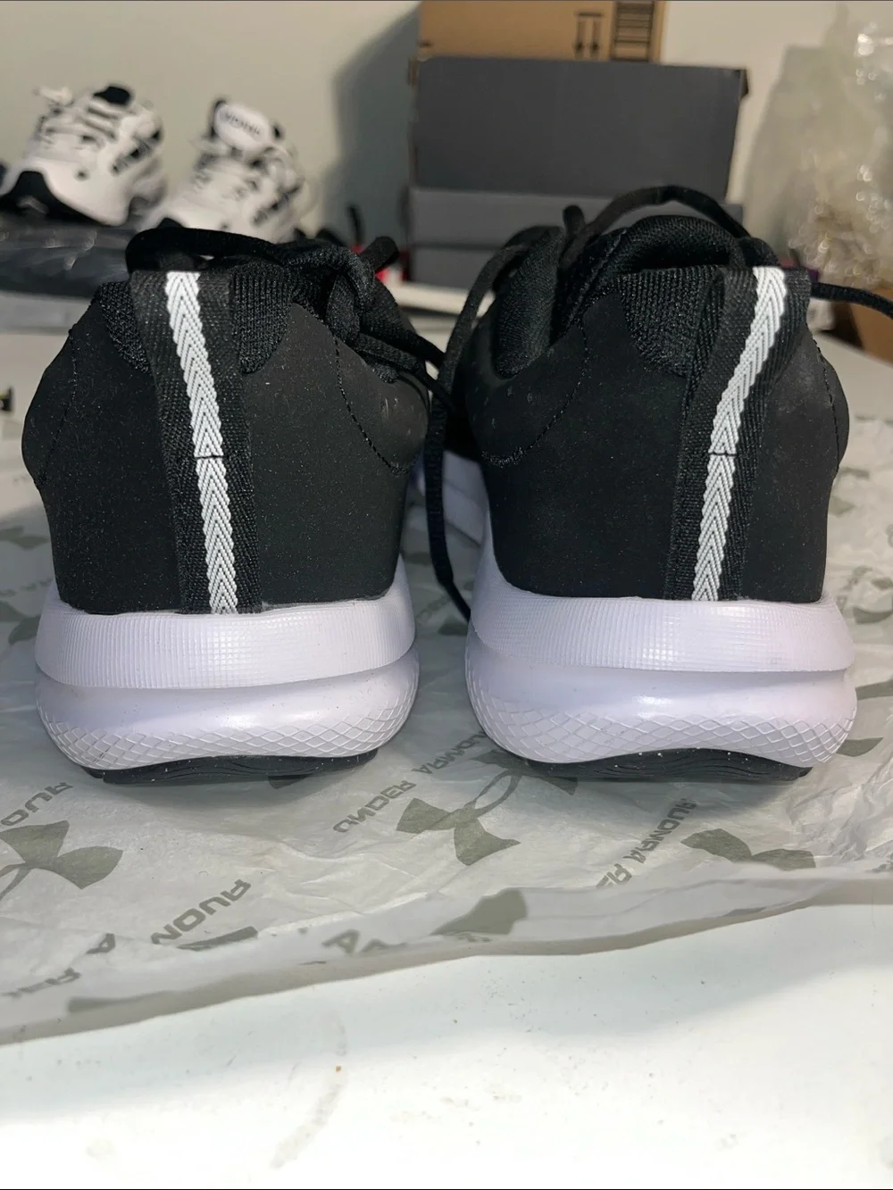 Under Armour Black and White Kids' Performance Sneakers